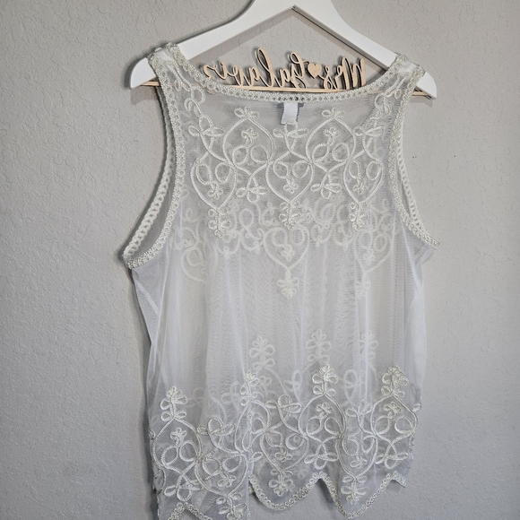 Torrid Sheer Lace Sleeveless Top- Size 1 - Picture 6 of 6